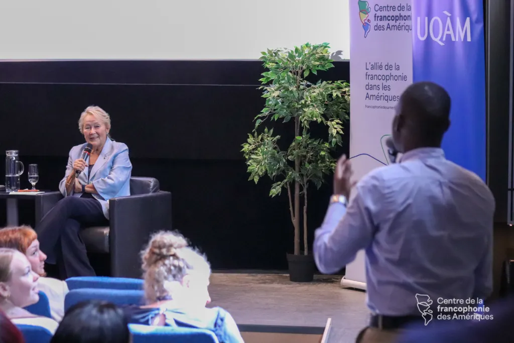 De nombreuses questions pour Pauline Marois, première ministre du Québec (2012-2014) et chancelière de l’UQAM, venue échanger sur l’importance de l’engagement citoyen.